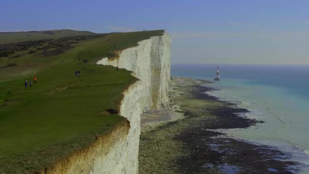 Tebing Putih Seven Sisters Pantai Selatan Inggris Fotografi Perjalanan — Stok Video