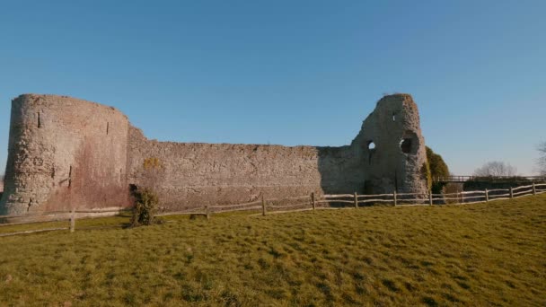 Castelo Pevensey Sussex Ruínas Castelo Medieval — Vídeo de Stock