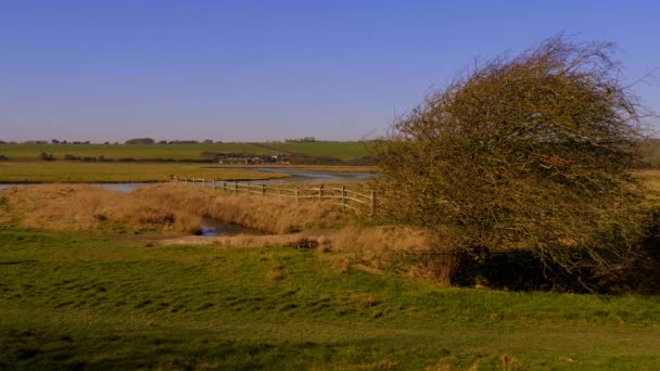 七姐妹郊野公园在英格兰南部海岸靠近伊斯特本 旅行摄影 — 图库视频影像