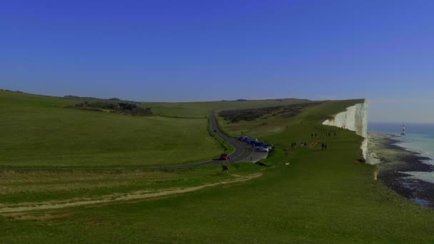 Hills Beachy Head Eastbourne Sunny Day — Stock Video