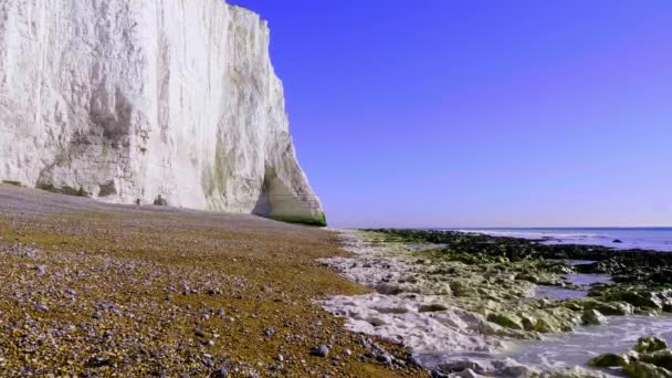 White Cliffs Seven Sisters Hrabstwie Sussex Anglii Fotografia Podróżnicza — Wideo stockowe