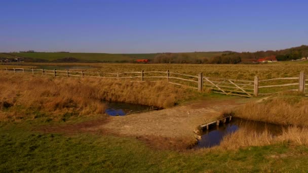 Siedem Sióstr Country Park Południowym Wybrzeżu Anglii Pobliżu Eastbourne Fotografia — Wideo stockowe