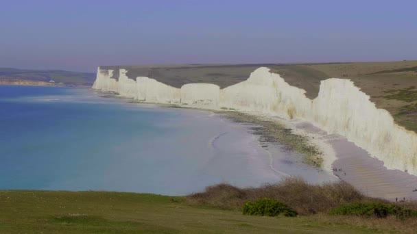 Білі Скелі Сім Сестер Південному Узбережжі Англії Подорожах — стокове відео