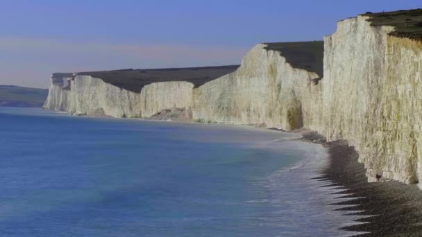 Die Weißen Klippen Von Sieben Schwestern Der Südküste Englands Reisefotos — Stockvideo