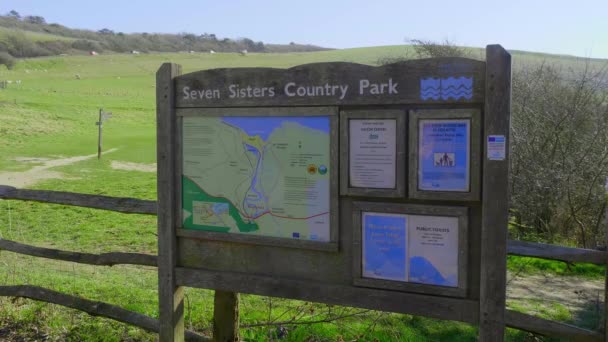 Country Park Sedm Sester Jižním Pobřeží Anglie Nedaleko Eastbourne Eastbourne — Stock video