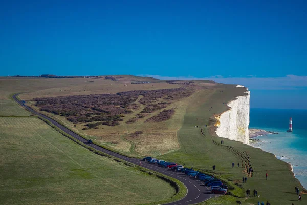 Hegyek Beachy Head Eastbourne Egy Napsütéses Napon — Stock Fotó