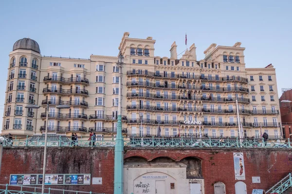 Famous Grand Hotel Brighton Seafront Brighton England Feb 2019 — стоковое фото