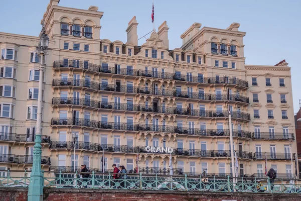 Famoso Grand Hotel Brighton Seafront Brighton Inglaterra Febrero 2019 — Foto de Stock