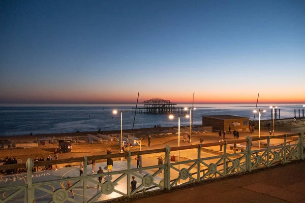 Brighton Plajı Akşam Brighton Ngiltere Şubat 2019 Üzerinden Güzel Görünüm — Stok fotoğraf