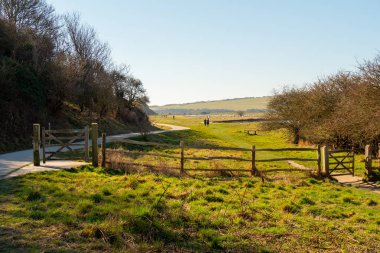 Yedi kız kardeş Country Park South coast İngiltere Eastbourne - seyahat etmek fotoğraf yanında
