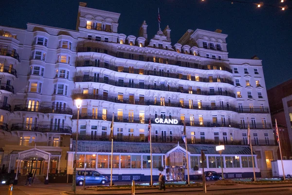 Famous Grand Hotel Brighton Seafront Brighton England Feb 2019 — стоковое фото