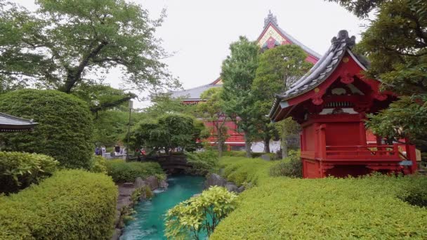 Templo Senso-Ji en Tokio - famoso Sensoji en Asakusa — Vídeos de Stock