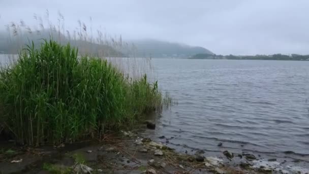 Lago Kawaguchiko en el Monte Fuji en Japón - el famoso Fujiyama — Vídeos de Stock