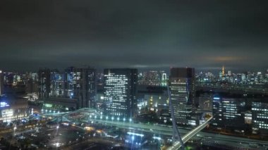 Tokyo gece - güzel şehir ışıkları - Tokyo, Japonya tarafından - 12 Haziran 2018 üzerinde havadan görünümü