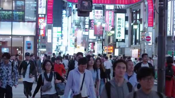 Populaire nachtleven in Tokyo - het drukke gebied van Shinjuku - Tokio, Japan - 17 juni, 2018 — Stockvideo