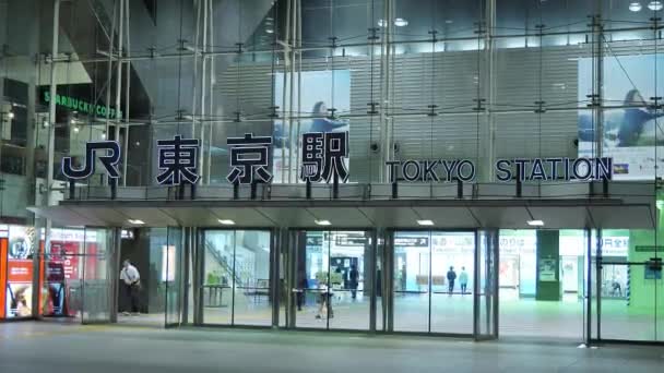 Estação de Tokio à noite - TOKYO, JAPÃO - JUNHO 17, 2018 — Vídeo de Stock