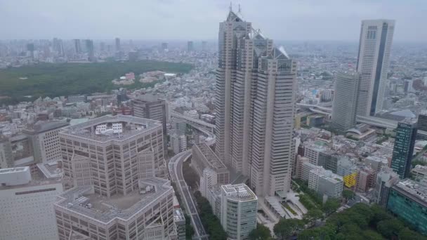The city of Tokyo - wide angle aerial view — Stock Video