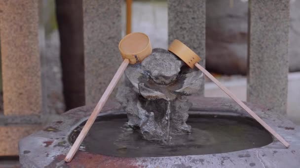 Schönes kleines buddhistisches Heiligtum in Korakuen Tokio — Stockvideo