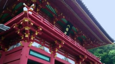 Nezu Jinja tapınak Tokyo ünlü kırmızı kapı yolu