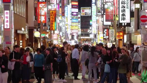 东京热门夜生活-新宿繁忙地区-日本东京-2018年6月17日 — 图库视频影像