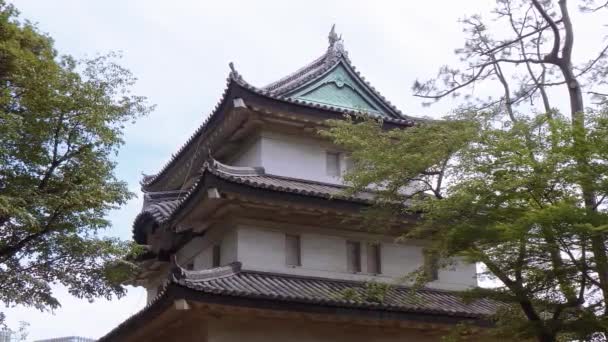 L'unica torre rimasta del Castello di Edo a Palazzo Imperiale Tokyo — Video Stock