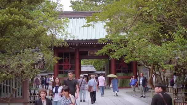 Beroemde tempel ingang van de grote Boeddha in Kamakura - Tokio, Japan - 12 juni, 2018 — Stockvideo