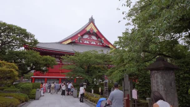 Senso-Ji-tempel in Tokyo - beroemde Sensoji in Asakusa - Tokio, Japan - 12 juni, 2018 — Stockvideo