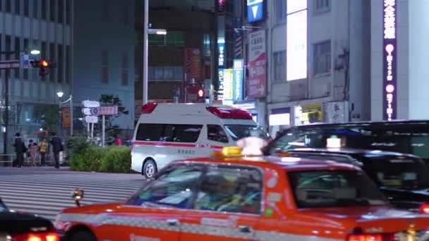 De mening van de Tokio straat in de avond - Tokio, Japan - 17 juni, 2018 — Stockvideo