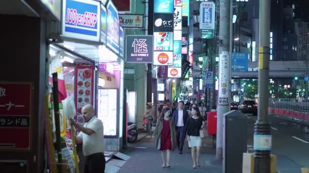 -東京都 - 2018 年 6 月 17 日の夜に東京のストリート ビュー — ストック動画