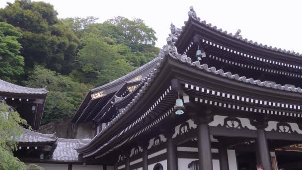 Prachtige daken van Hase-Dera Tempel in Kamakura — Stockvideo