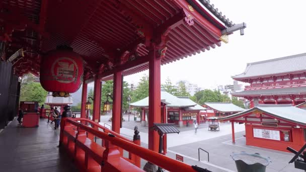 Templo mais famoso em Tóquio - O Templo Senso-Ji em Asakusa - TOKYO, JAPÃO - JUNHO 12, 2018 — Vídeo de Stock