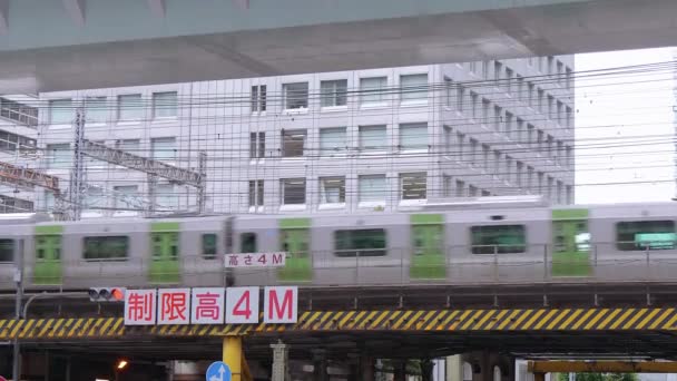 Die aankomen en vertrekken treinen op Tokyo station - het centraal station in de stad - Tokio, Japan - 19 juni, 2018 — Stockvideo