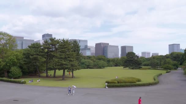 Αυτοκρατορικό Παλάτι Ανατολή κήπους στο Τόκιο - Τόκιο, Ιαπωνία - 19 Ιουνίου 2018 — Αρχείο Βίντεο