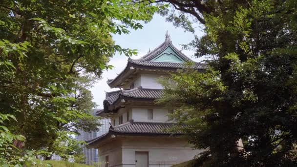 The only remaining tower of Edo Castle at Imperial Palace Tokyo — Stock Video