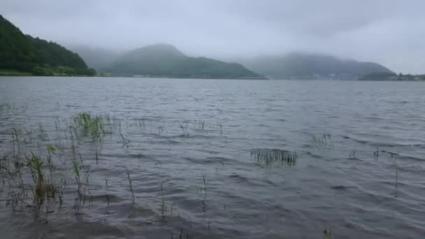 Las tierras altas japonesas alrededor del monte Fuji en la niebla — Vídeos de Stock