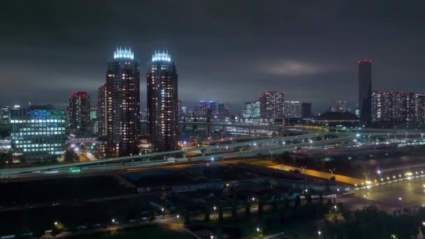 Tokyo manzarası, gece — Stok video