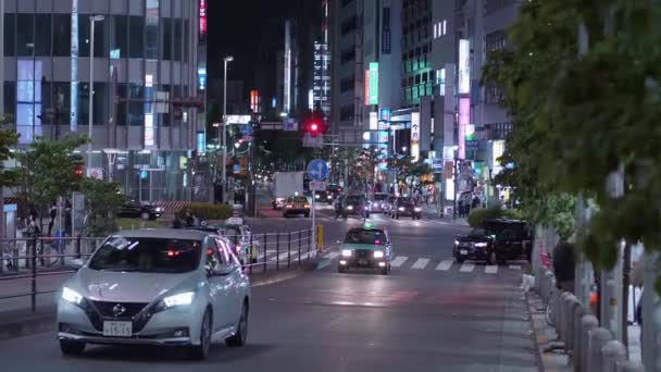 Tóquio vista de rua à noite - TOKYO, JAPÃO - JUNHO 17, 2018 — Vídeo de Stock