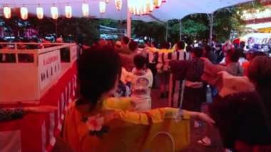 15 Haziran 2018 Hie tapınak Tokyo - Tokyo, Japonya - yıllık bir ziyafette, geleneksel Japon dans