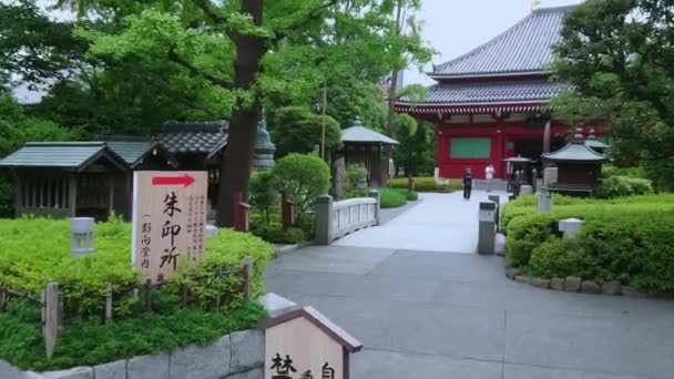 Senso-Ji-tempel in Tokyo - beroemde Sensoji in Asakusa - Tokio, Japan - 12 juni, 2018 — Stockvideo