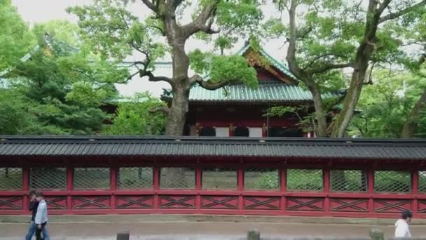 Famoso santuario sintoísta en Tokio - el Nezu Jinja en Bunkyo - TOKYO, JAPÓN - 17 DE JUNIO DE 2018 — Vídeos de Stock