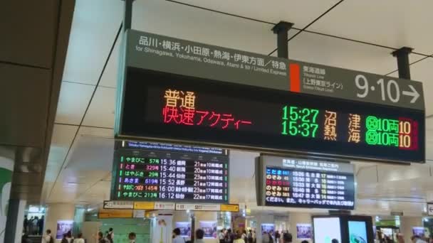 Tokio Station - het enorme centraal station in de stad - Tokio, Japan - 12 juni, 2018 — Stockvideo