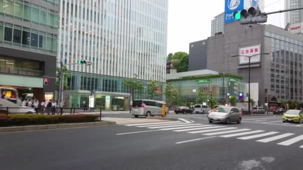Street view i Tokyo downtown - Tokyo, Japan - 18 juni 2018 — Stockvideo