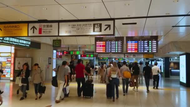 Tokyo Station – obrovský centrální stanice ve městě - Tokio, Japonsko - 12. června 2018 — Stock video