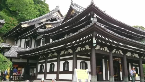 Знаменитий Hase-Dera Temple в Японії Камакура - Токіо, Японія - 12 червня 2018 — стокове відео