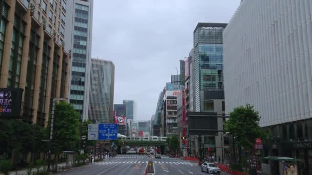 Tóquio vista de rua em Ginza - TOKYO, JAPÃO - JUNHO 12, 2018 — Vídeo de Stock