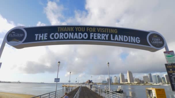 Coronado Ferry Landing Pier - CALIFORNIA, USA - March 18, 2019 — Αρχείο Βίντεο