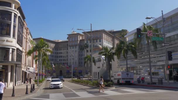 Beverly Wilshire Hotel at Rodeo Drive w Beverly Hills-Kalifornia, USA-18 marca, 2019 — Wideo stockowe