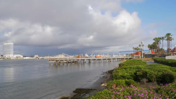 Coronado Pier in de stad San Diego — Stockvideo