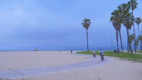 Wybrzeże Venice Beach wieczorem - CALIFORNIA, USA - 18 marca 2019 — Wideo stockowe