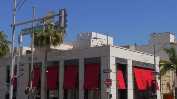 Beverly Hills 의 Rodeo Drive 에 있는 Cartier store - CALIFORNIA, USA - MARCH 18, 2019 — 비디오